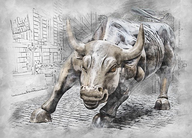 an illustration of the wall street stock bull market